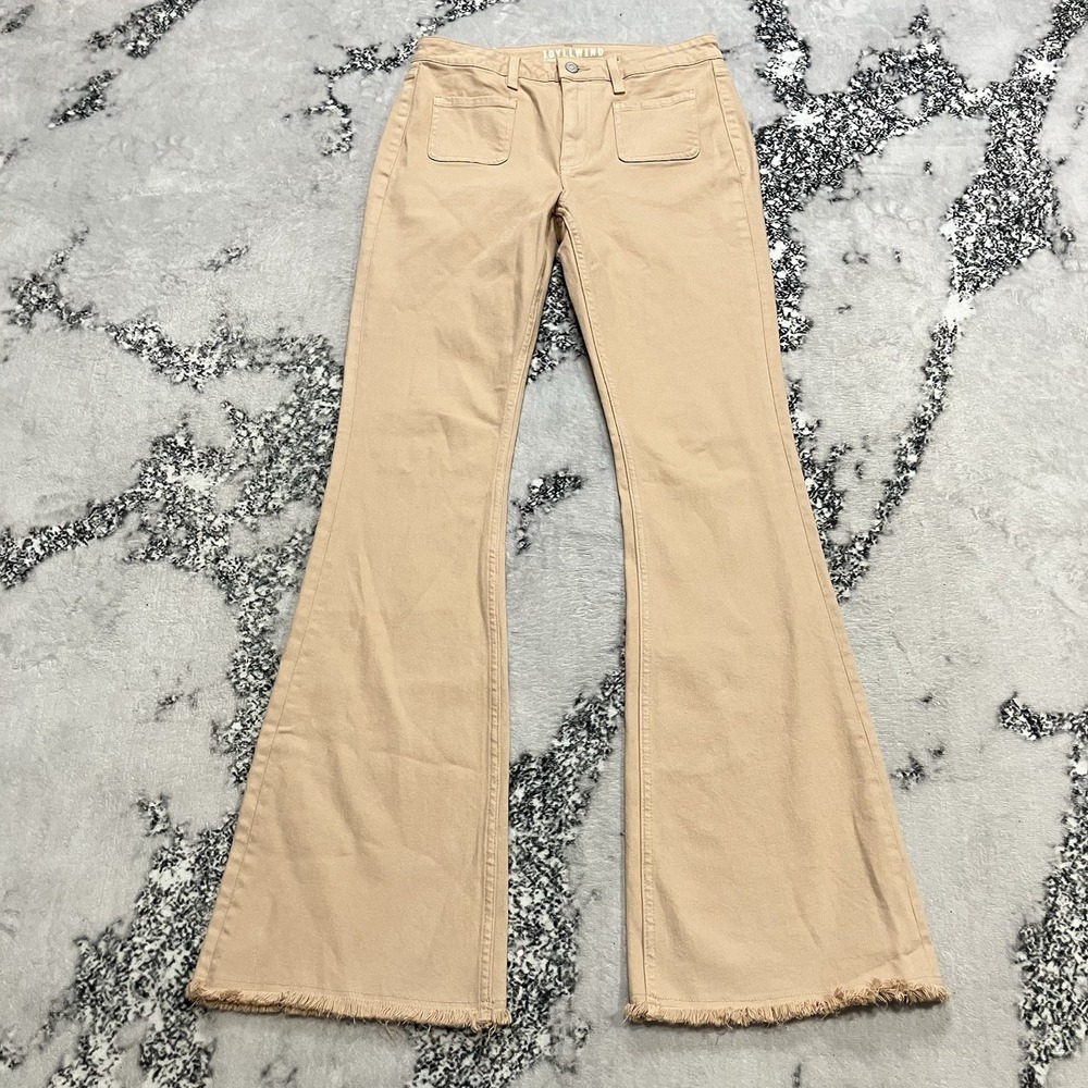 Idyllwind‎ Miranda Lambert Bootcut Jeans Womens Size 8W 36L Frayed Hem Tan